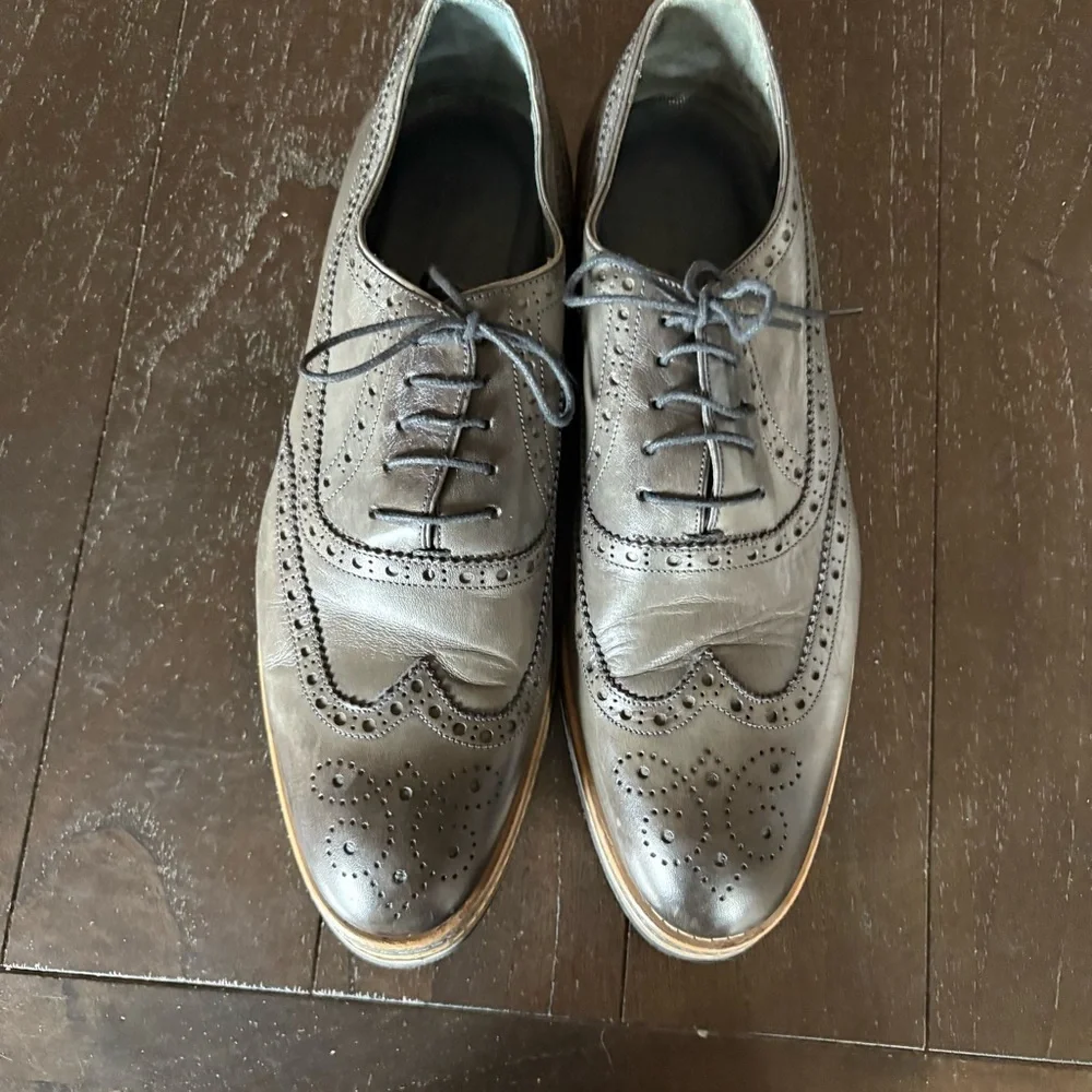 Beymen‎ Business Grey Wingtip Oxford Dress Shoes Work Academia Size EU 44